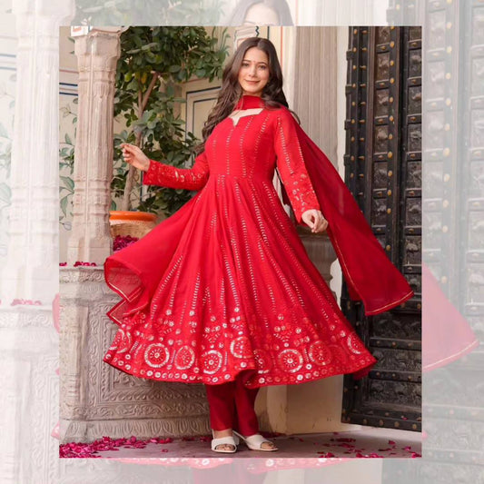 Sujata-TD  Faux Georgette Anarkali Suit with Dupatta