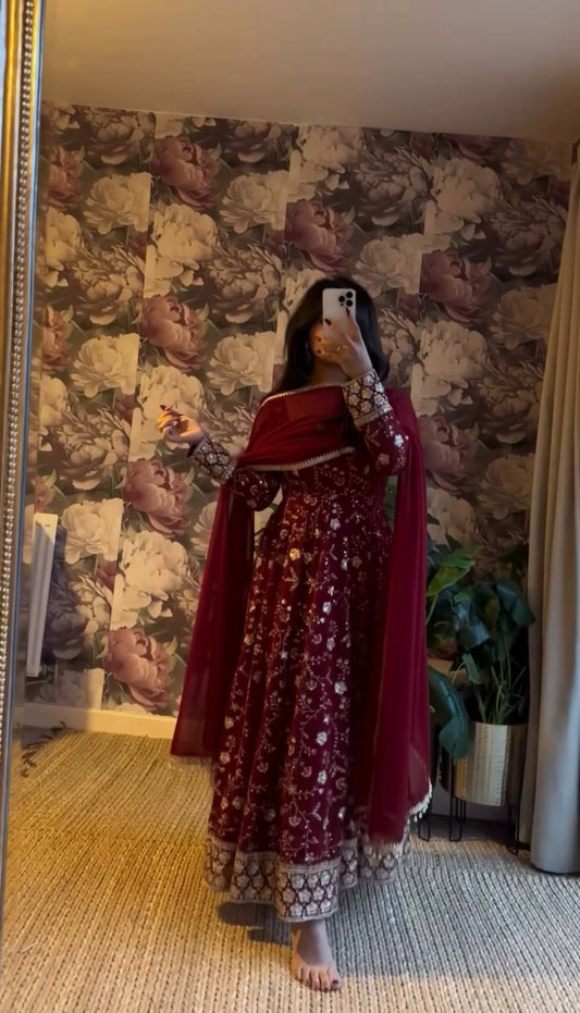 Rinki-ZF Faux Georgette Anarkali Gown