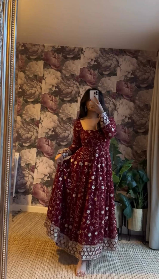 Rinki-ZF Faux Georgette Anarkali Gown