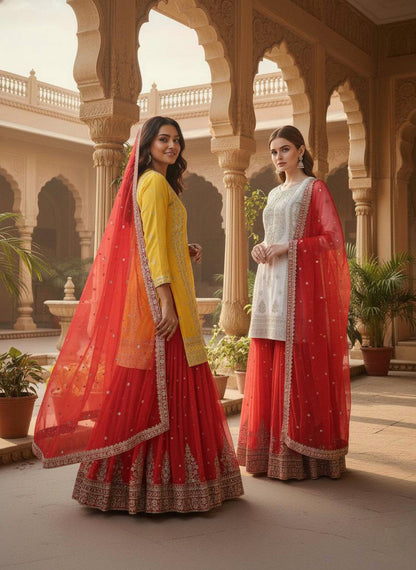 Hina-ZSR Pure Heavy Georgette sharara plazzo set