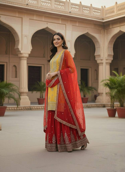 Hina-ZSR Pure Heavy Georgette sharara plazzo set