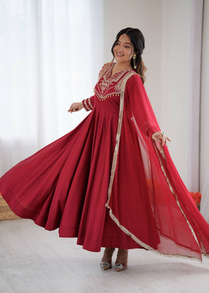 Avni-ZSR Roman silk Anarkali Gown set ZSR - SRK