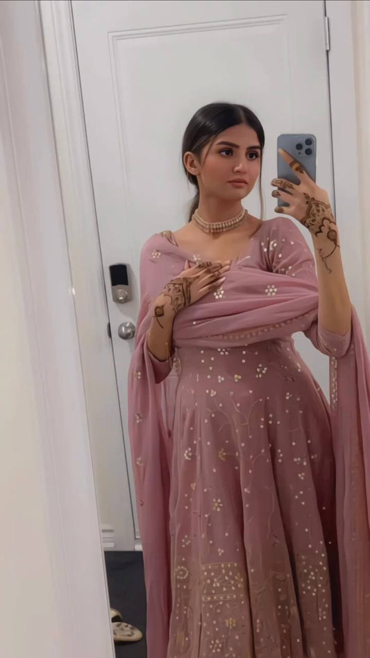 Chhavi-HK HEAVY FAUX GEOORGETTE ANARKALI GOWN