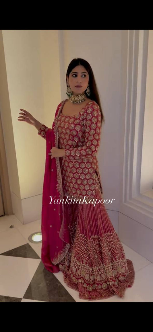 Sonu-SR Heavy Faux Georgette Kurti sharara set