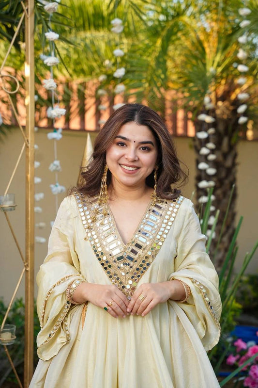 Aisha-SRK Real mirror work Plazzo kurta set