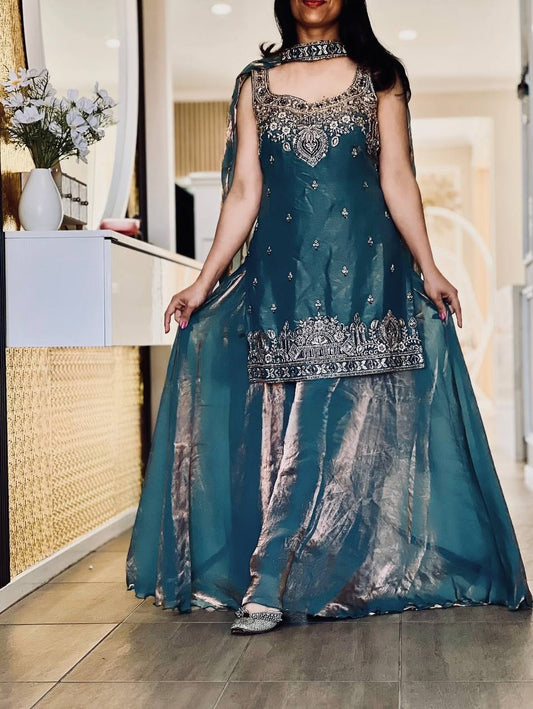 Kanika-MF Pure Frendy Silk Top-Plazzo Set