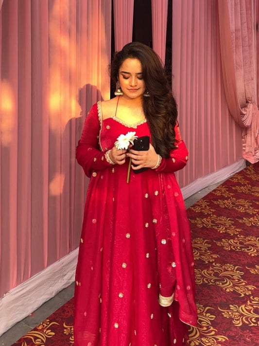 Nayra-RT Fendy silk Anarkali set with duptta