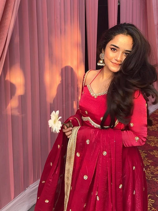 Nayra-RT Fendy silk Anarkali set with duptta