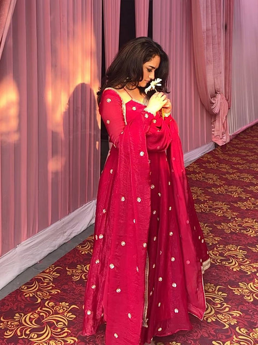 Nayra-RT Fendy silk Anarkali set with duptta