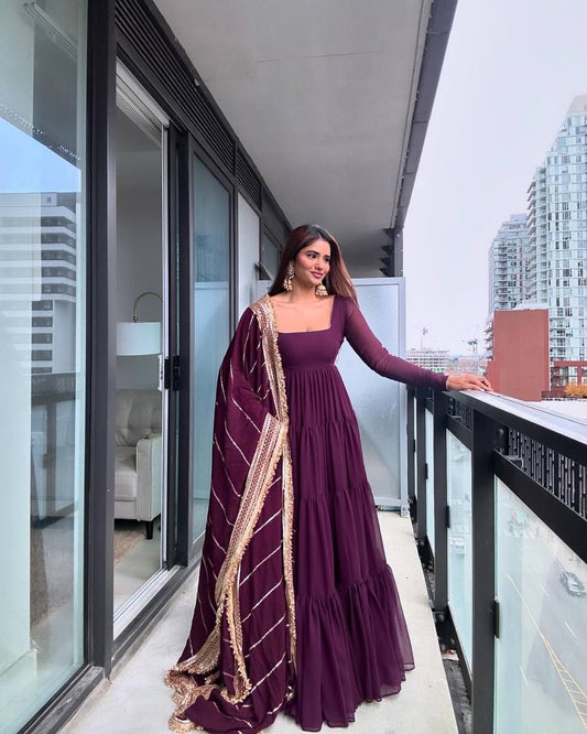 Kanak-KD Faux Georgette Anarkali Set