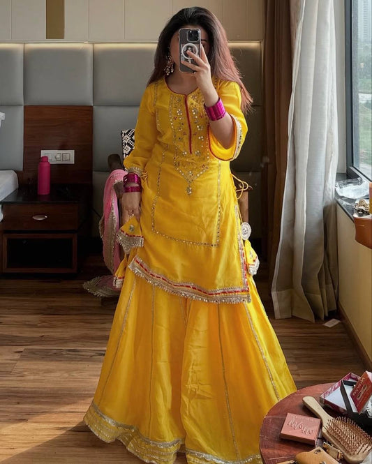 Khyati-TD Pure Kundan Organza Silk Plazzo set