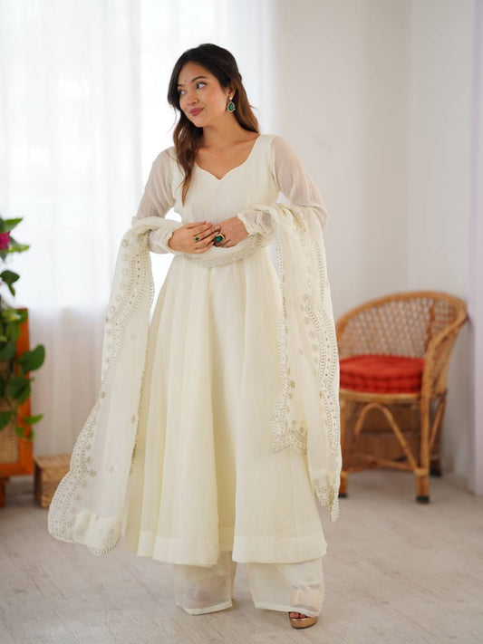 Shalu-SSR Heavy Fandy Silk Gown-duptta set