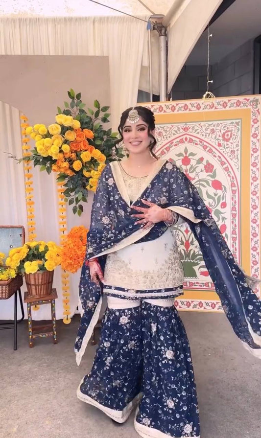 Hiral-PD Heavy Faux Georgette sharara plazzo set