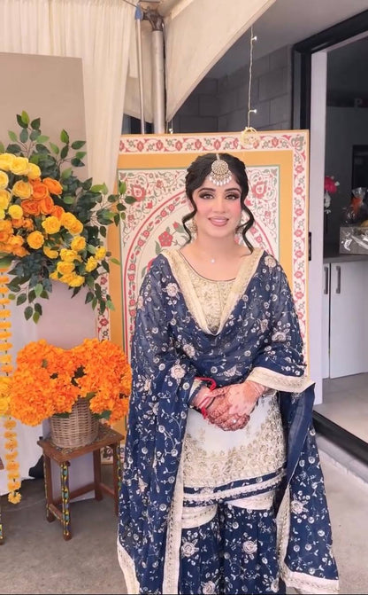 Hiral-PD Heavy Faux Georgette sharara plazzo set