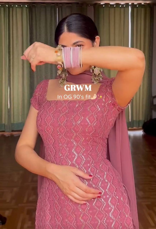 Tina-RT Faux Georgette kurta with Boot cut pent