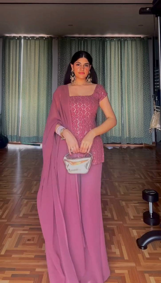 Tina-RT Faux Georgette kurta with Boot cut pent