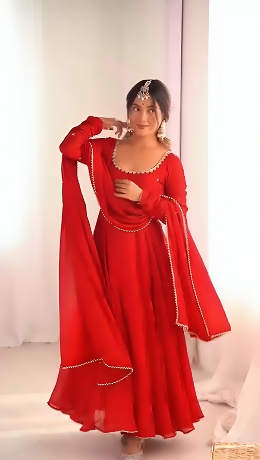 Nidhi-KD Faux Georgette Gown with Pent