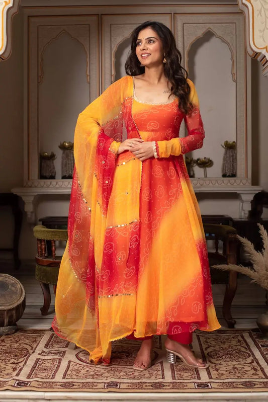Suman-RT Faux Georgette Anarkali Set with Pant & Dupatta RTC