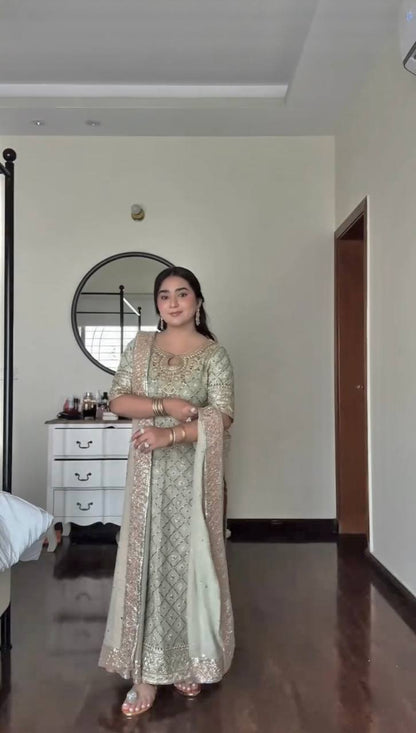 Anjali-HK Faux Georgette Top Pent with Duptta