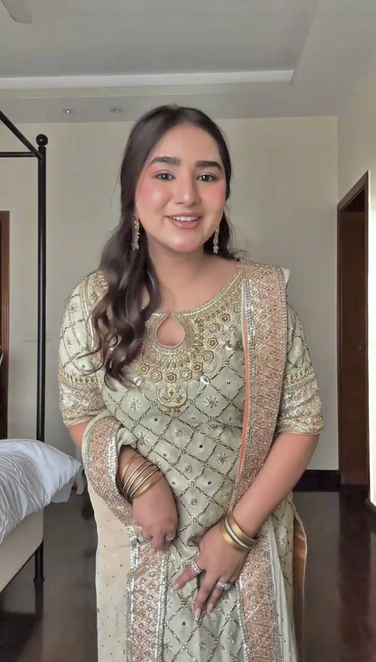 Anjali-HK Faux Georgette Top Pent with Duptta