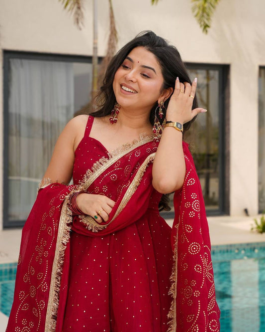 Najira-RT Tabby Organza Plazzo set