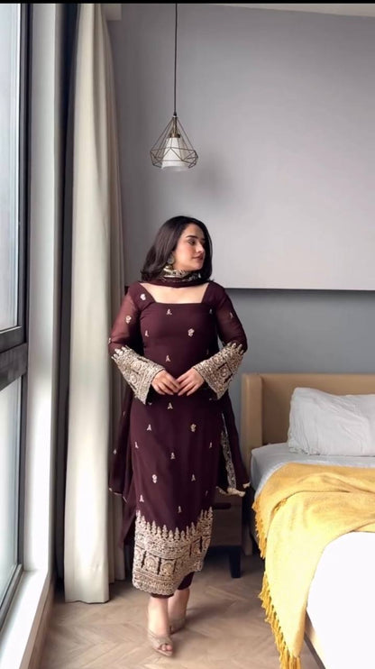 Yamini-KD Heavy Faux Georgette Kurta pent set