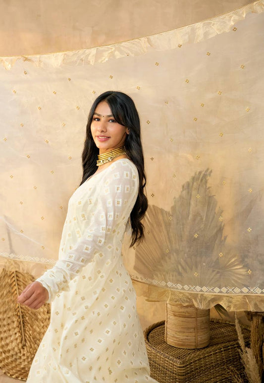 Ananya-TD Faux Blooming   top pent dupatta set