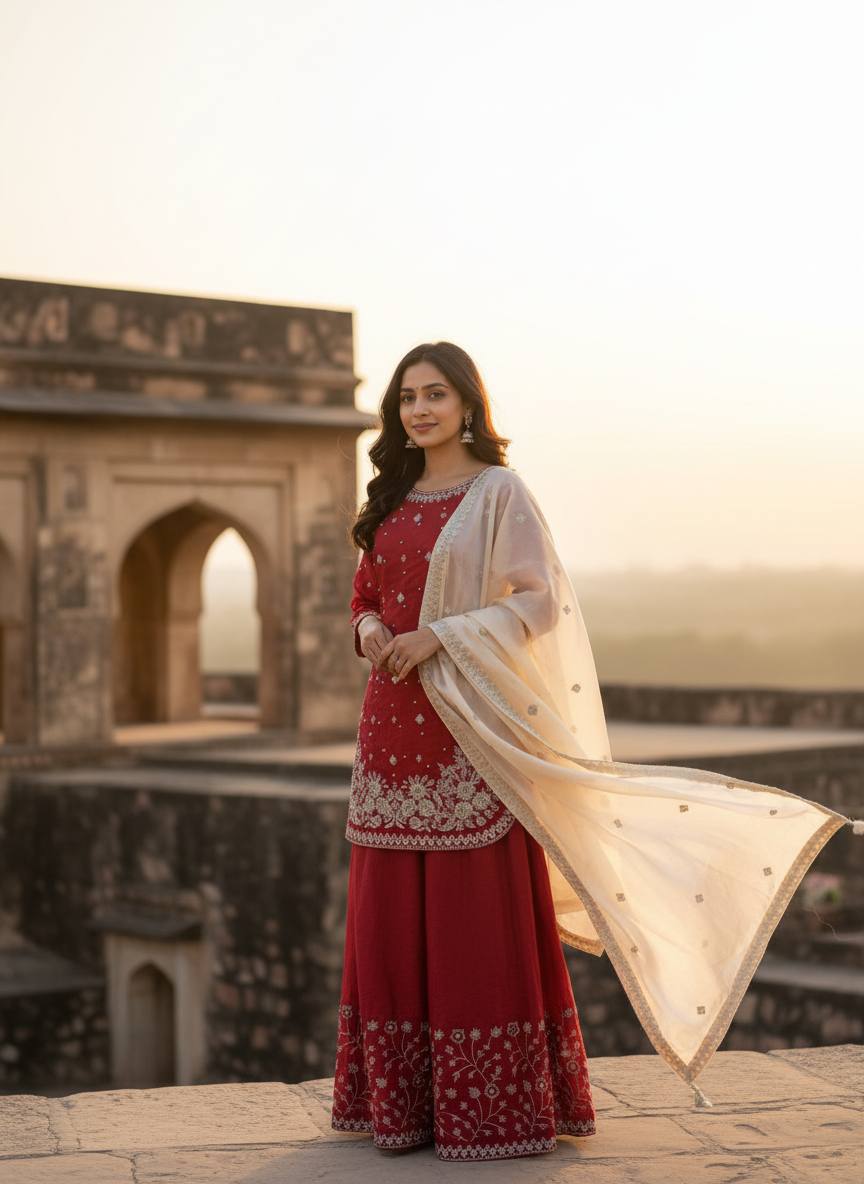 aishwarya-kd  heavy gmy silk top plazzo set kd