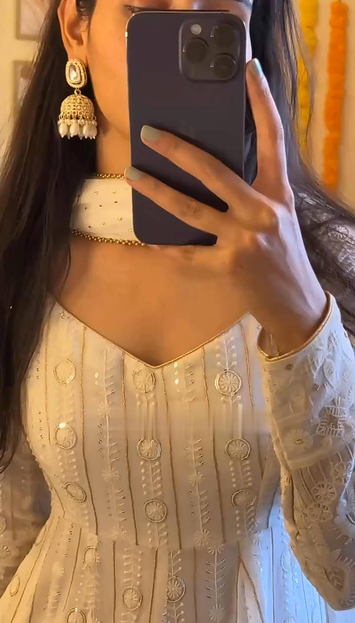 Aadhya-TD Faux Blooming Lakhnavi embroiderey work Anarkali suit set Thirteen D