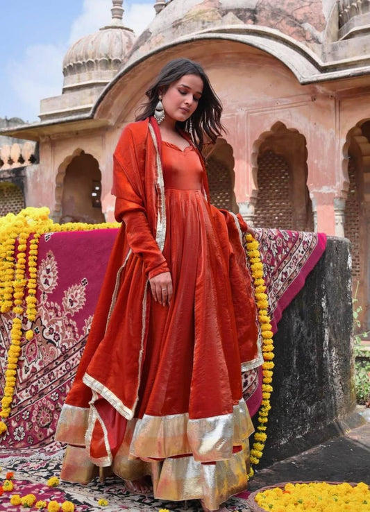 Krushi-MD Heavy Fendy Silk Anarkali suit Maruti Designer (MD)