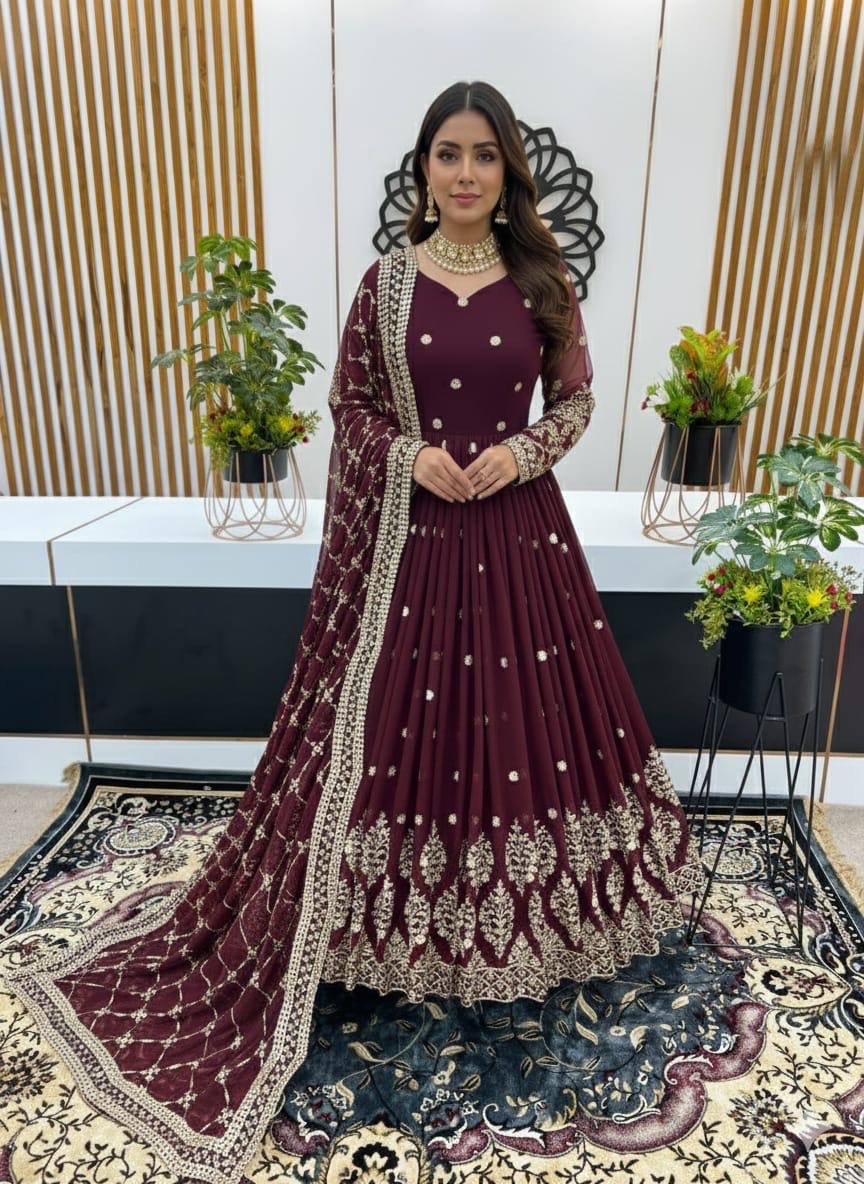 Shilpa-ZF Heavy Faux Georgette  Gown set ZF