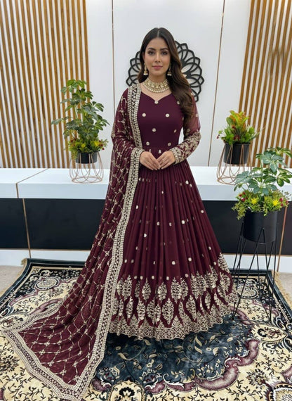 Shilpa-ZF Heavy Faux Georgette  Gown set ZF