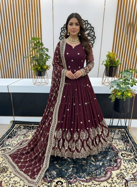 Shilpa-ZF Heavy Faux Georgette  Gown set ZF