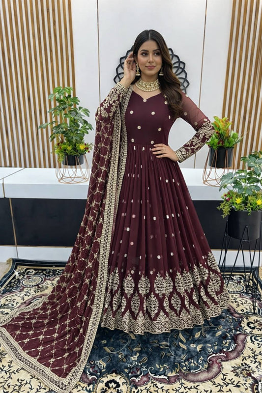 Shilpa-ZF Heavy Faux Georgette  Gown set ZF