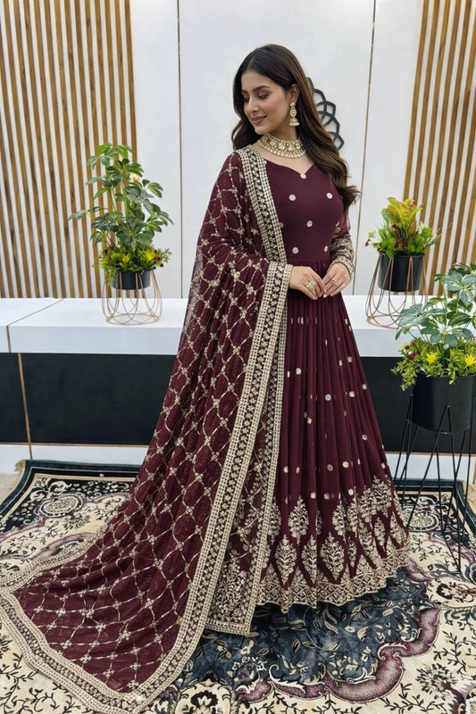 Shilpa-ZF Heavy Faux Georgette  Gown set ZF