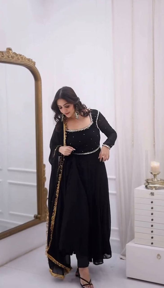 Krina- RT Foux Gorgette Anarkali set RTC