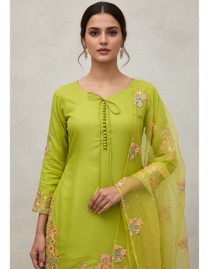 Siddhi-NSR Natural Crep Silk Top Bottom And Dupatta Set NSR