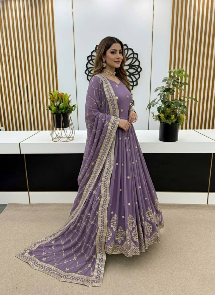 Shilpa-ZF Heavy Faux Georgette  Gown set ZF