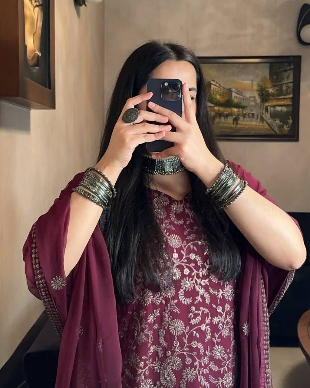 lina-mc fox georgette top pent set maruti creation (mc)