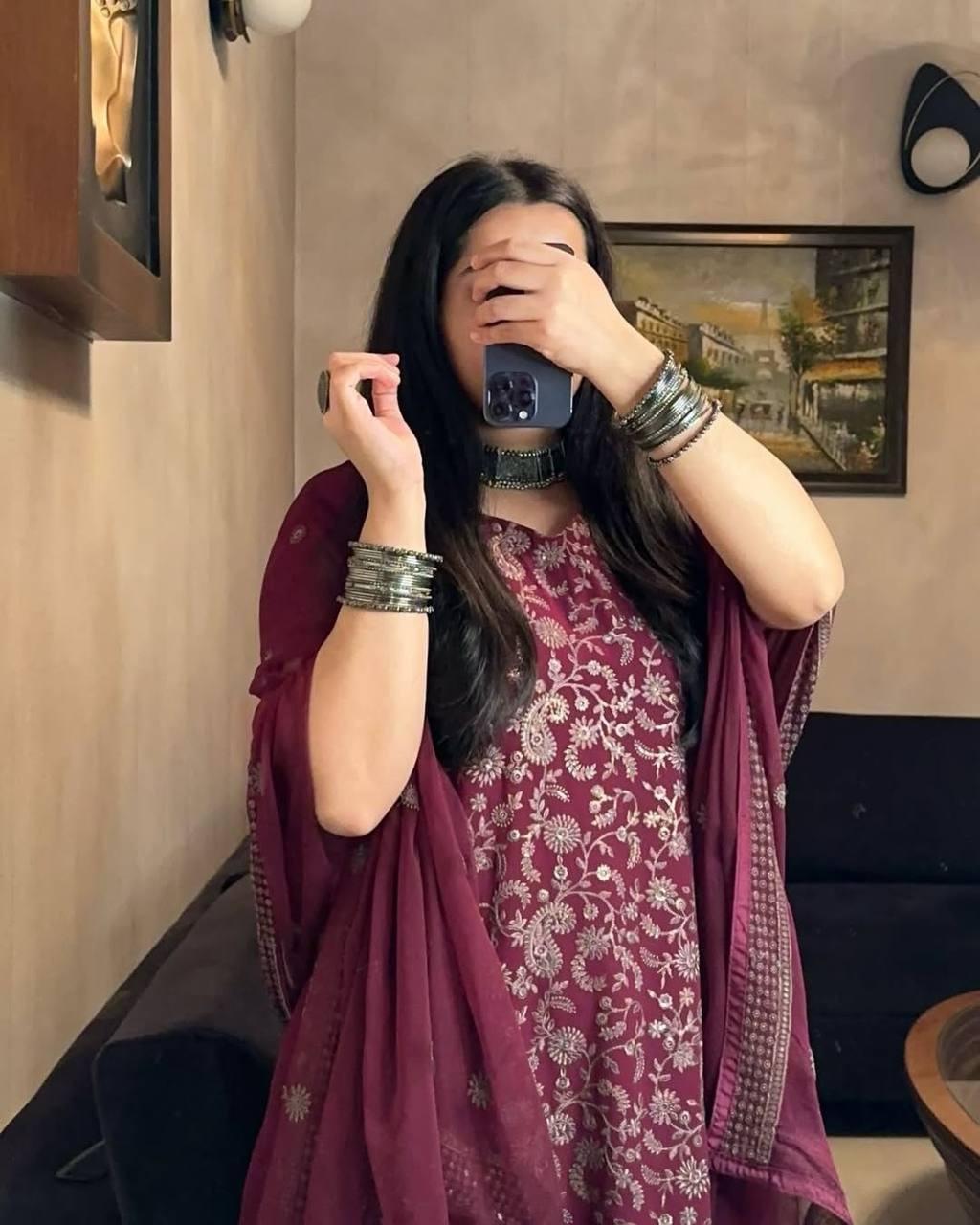 lina-mc fox georgette top pent set maruti creation (mc)