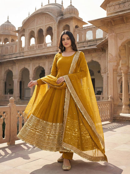 Bela-ZSR Roman silK Anarkali Gown set