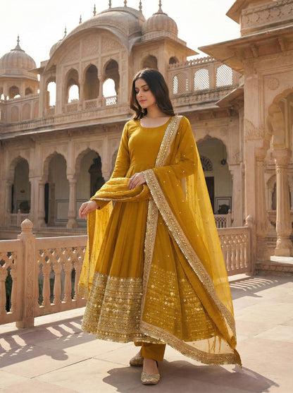 Bela-ZSR Roman silK Anarkali Gown set