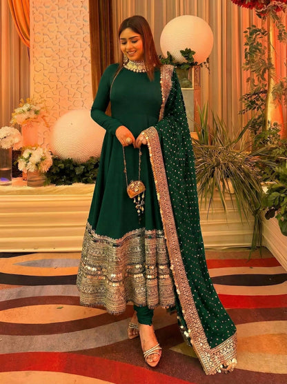 Bela-ZSR Roman silK Anarkali Gown set