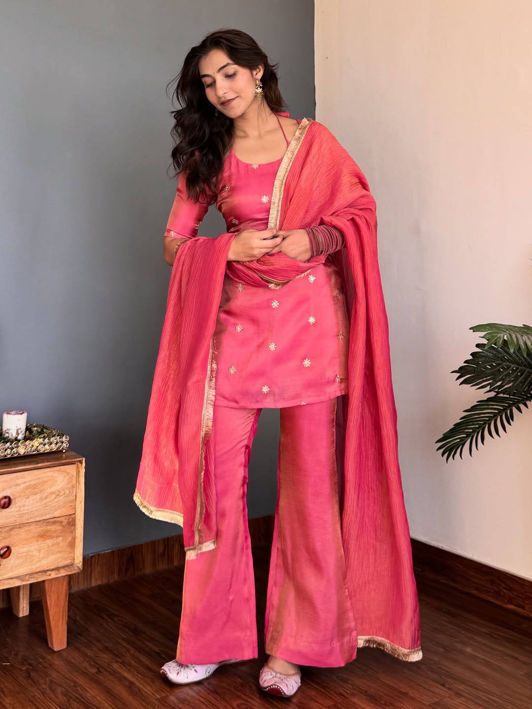 kinjal-vl havy nc silk top bottom set valam fashion