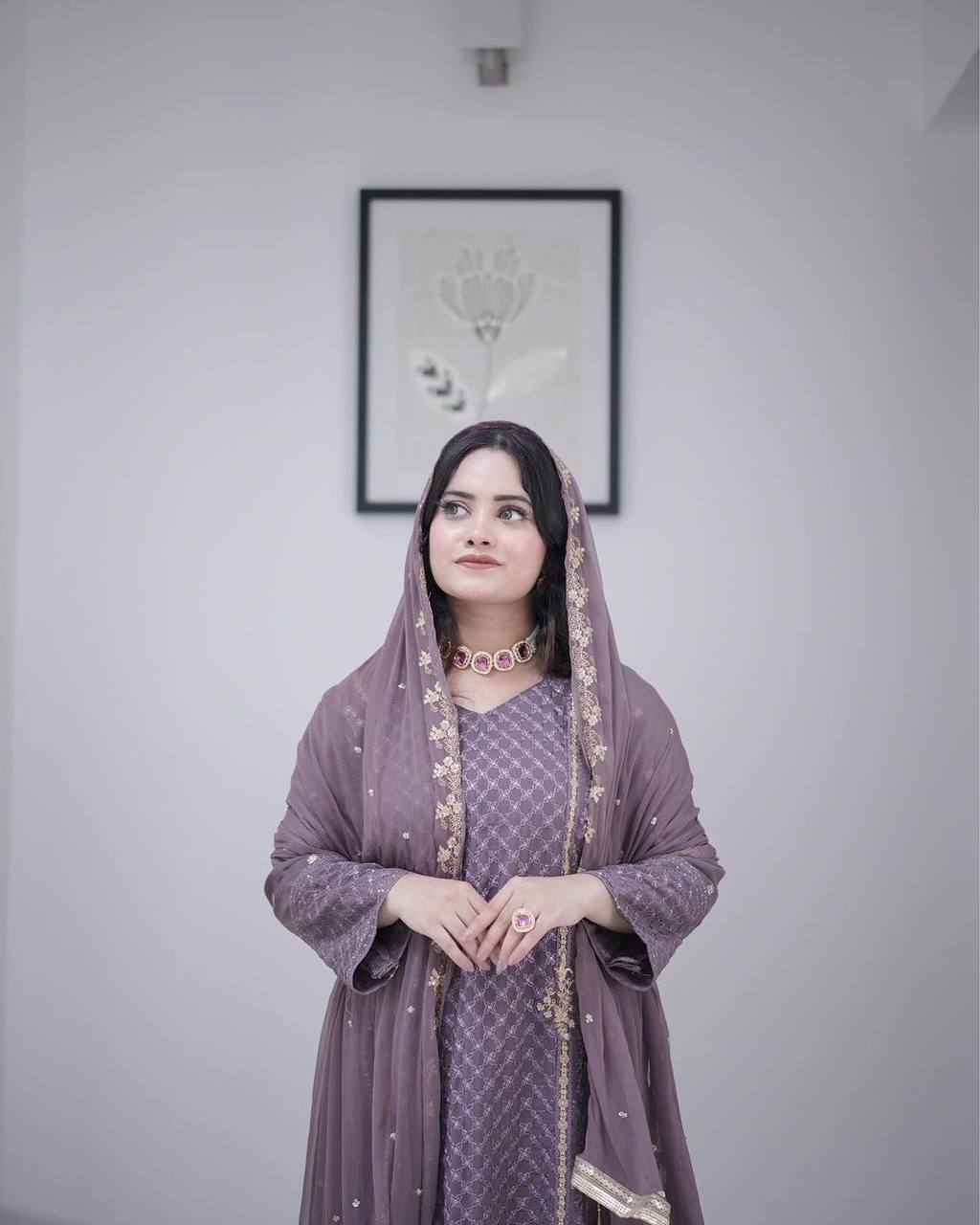 Designer Party Wear Look Heavy Faux Georgette Top Bottom & Dupatta Set - Jaipur Blossom