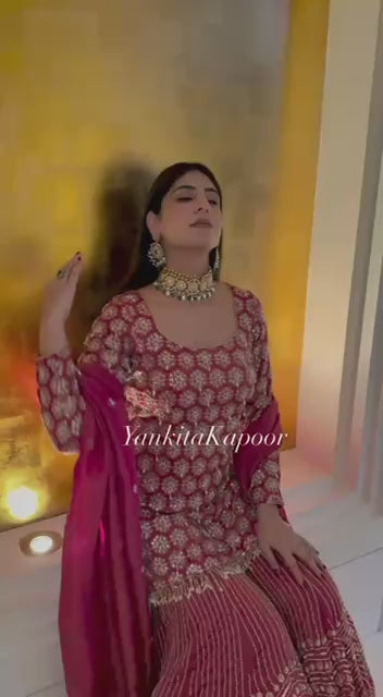 Sonu-SR Heavy Faux Georgette Kurti sharara set