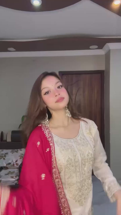 Hina-ZSR Pure Heavy Georgette sharara plazzo set