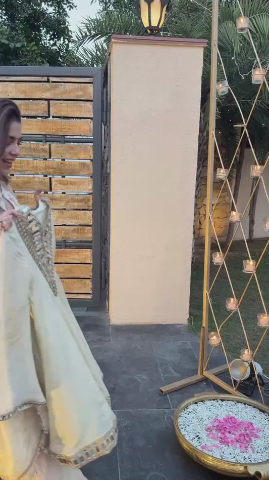 Aisha-SRK Real mirror work Plazzo kurta set