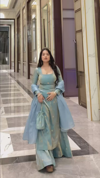 Comfort fit-RTC Fandy Silk Top Plazzo Set