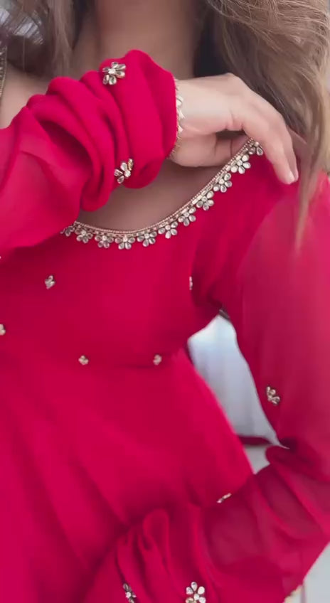 Nidhi-KD Faux Georgette Gown with Pent